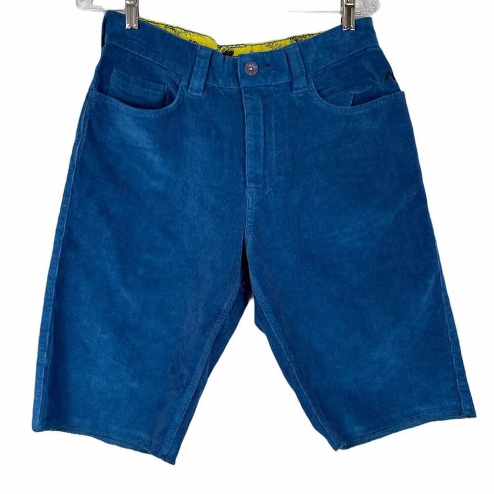 Analog NWT Corduroy Shorts Raw Hem Blue Zip Pocket Size 30 Inseam 12" Skater